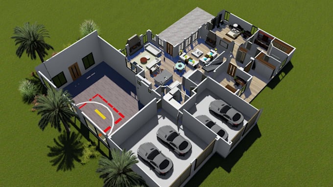 create interior, exterior, 3d floor plan