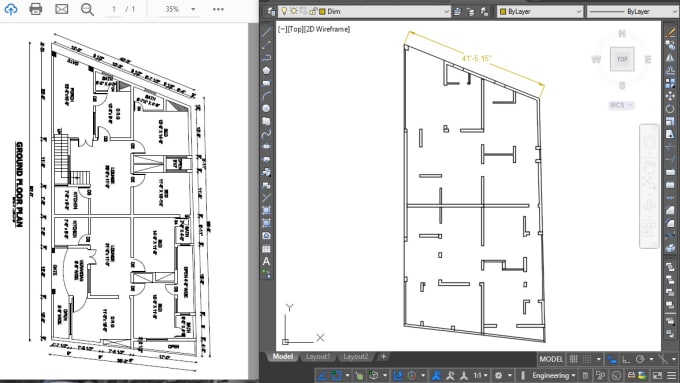 Convert Pdf Drawing To Autocad Floor Plan Or House Plan By Saiftariq