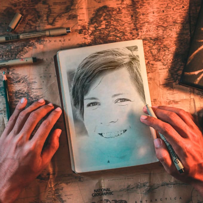 Do explorer drawing for your photo by Aboyasser22 | Fiverr