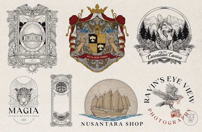 make awesome vintage hand drawn logo