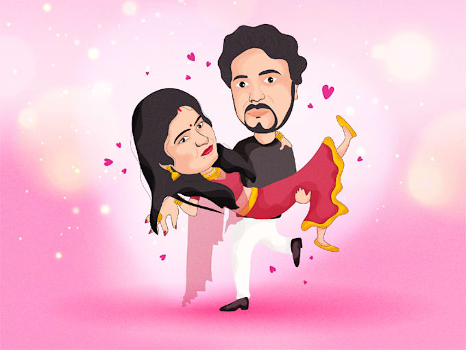 draw amazing vector art portrait for your family