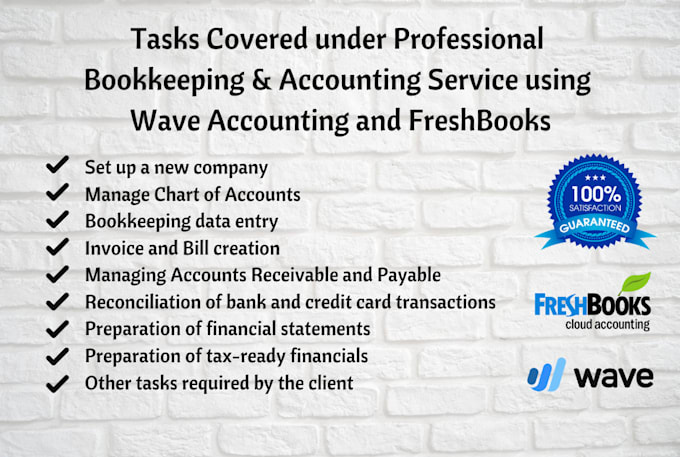 be your bookkeeper using wave accounting and freshbooks