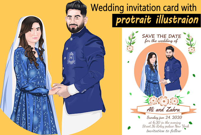 create a beautiful couple, family, and wedding portrait illustration