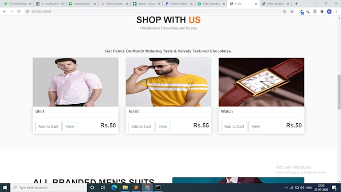 build ecommerce website using django
