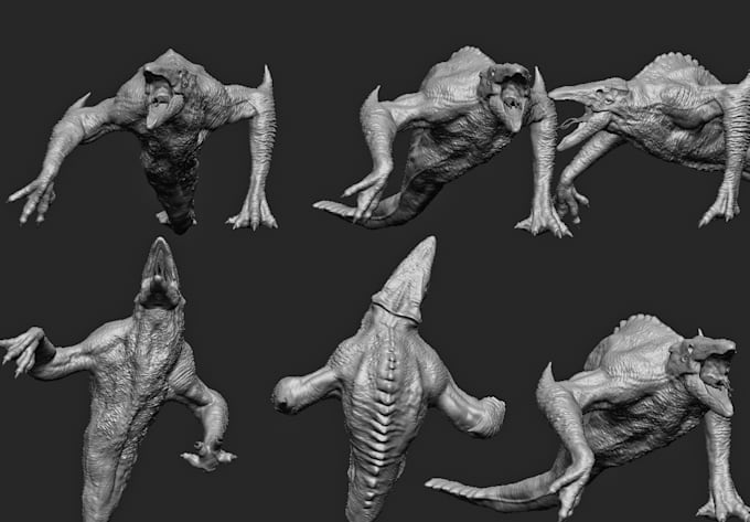 digital sculpt character, creature using zbrush for 3d printing and vfx