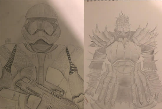 draw scifi,medieval fan art for you
