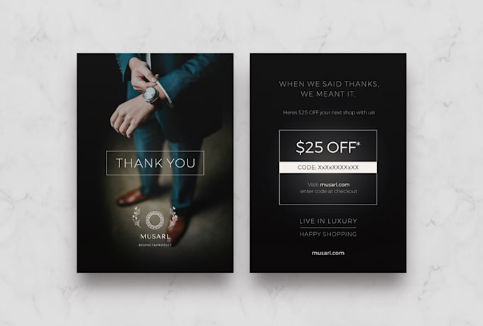 design a modern gift card, discount, voucher, coupon