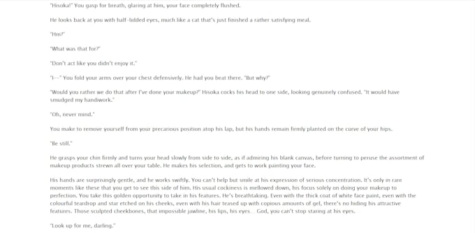 write the best original fanfiction of your life