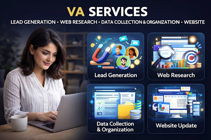 be your virtual assistant for web research and any admin works