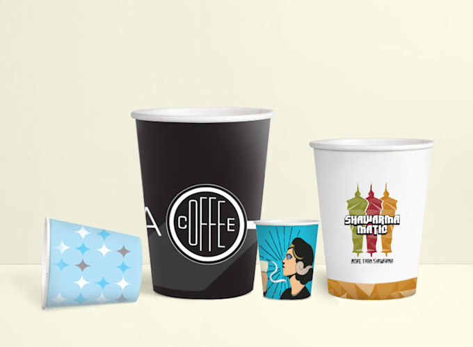 do designs for paper cups, popcorn boxes and fortune wheel