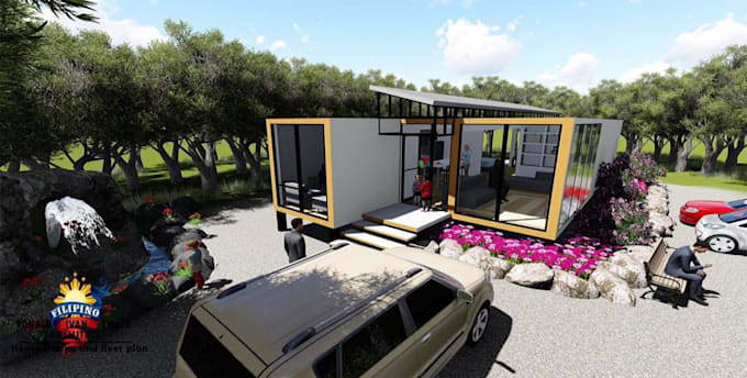 create exterior design with realistic 3d rendering