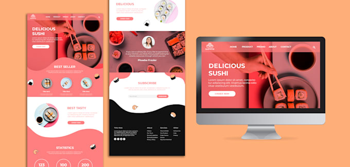 build responsive wordpress website design with free logo