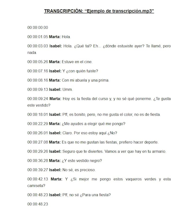 Transcripts Spanish Transcript from english or spanish professionally by Ltlinguistic505 ...