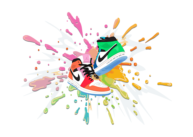 do cool vector illustration of your sneaker in 1 day service