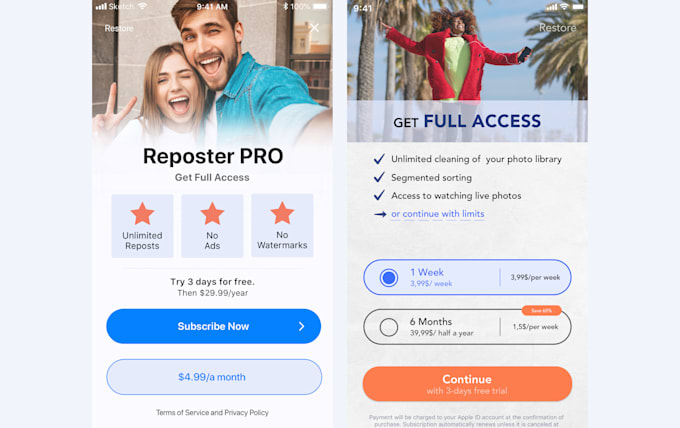 Design subscription screens premium membership for app store by ...