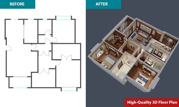 create professional 3d floor plan renderings