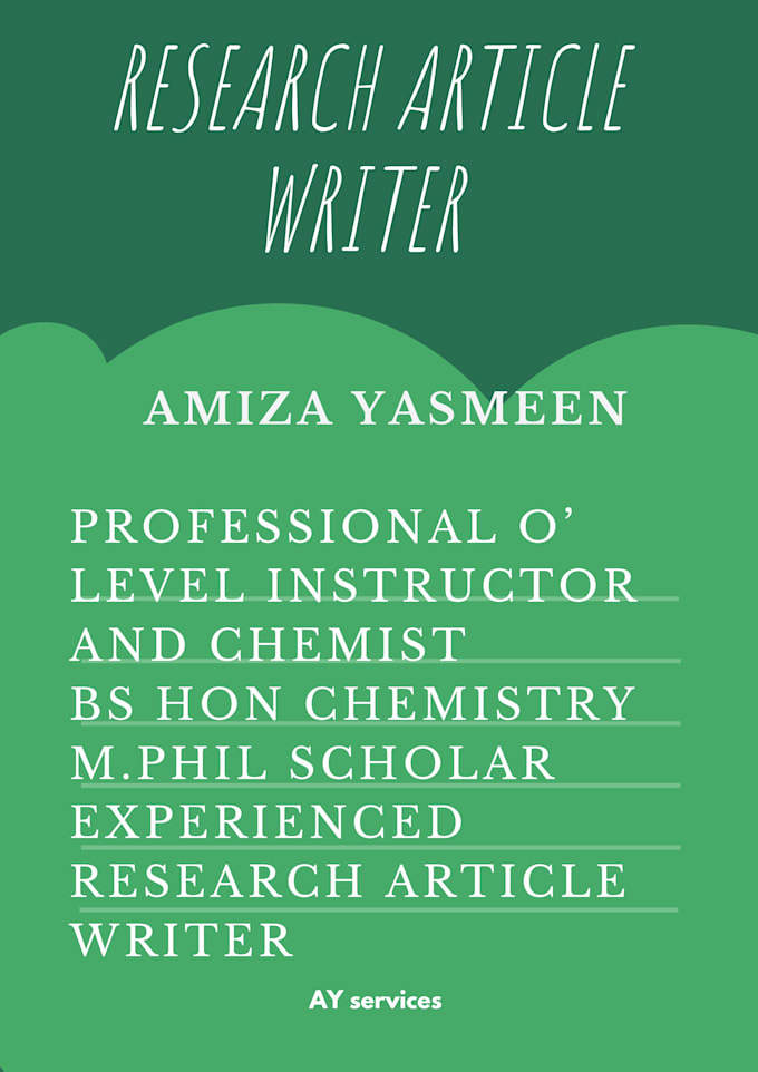 write scientific research articles related to chemistry