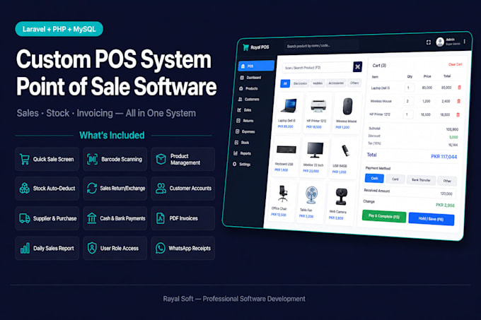 build online point of sale pos system with inventory management in laravel