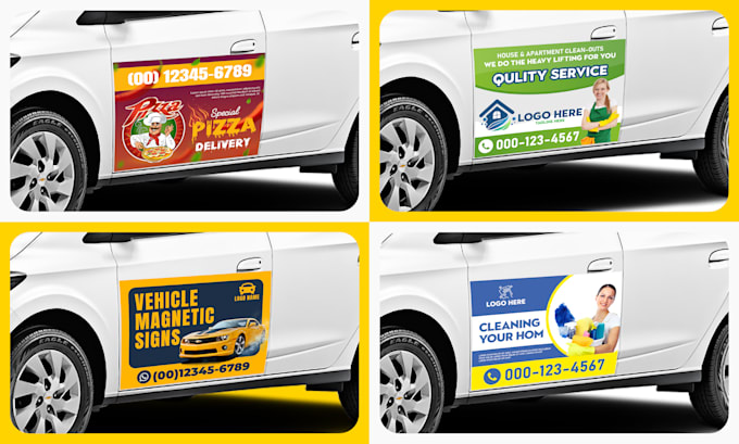 design car and truck magnet sign