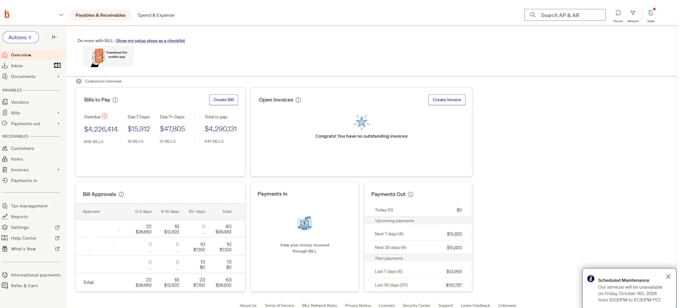 handle and data entry on billcom and quickbook