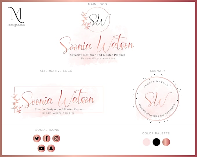 design elegant signature logo branding kit