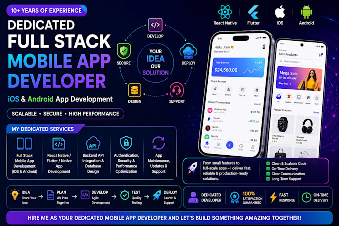 be your dedicated mobile app developer for ios and android