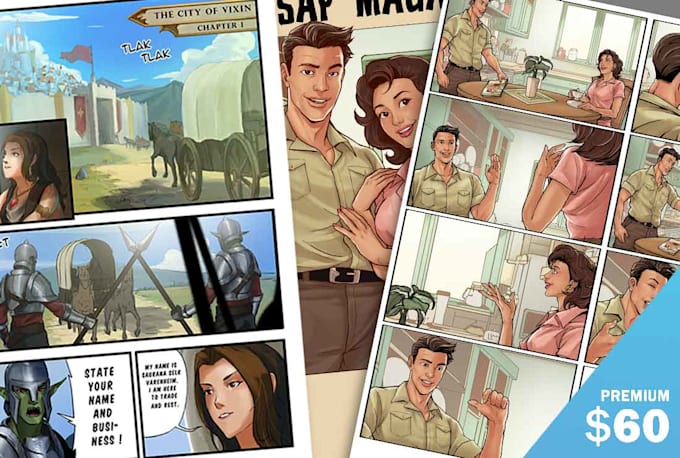 create an amazing superhero or fantasy comic illustration