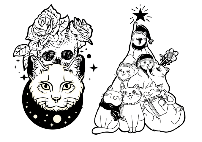 make a line art design and minimalist tattoo for you
