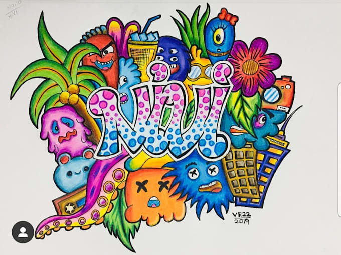 create graffiti in your name with doodles