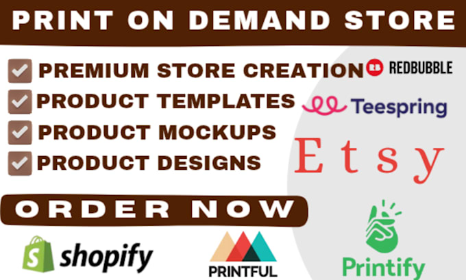 setup shopify etsy print on demand store or website using printful