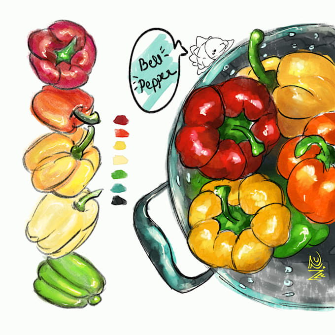 draw any food illustration you want