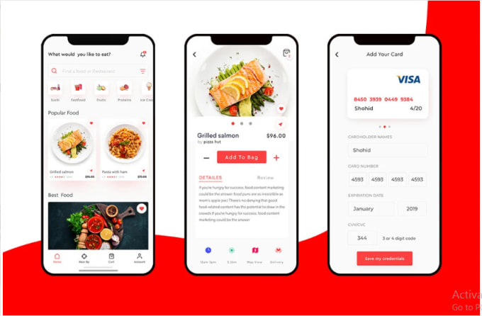 create mobile app design with frontend and backend
