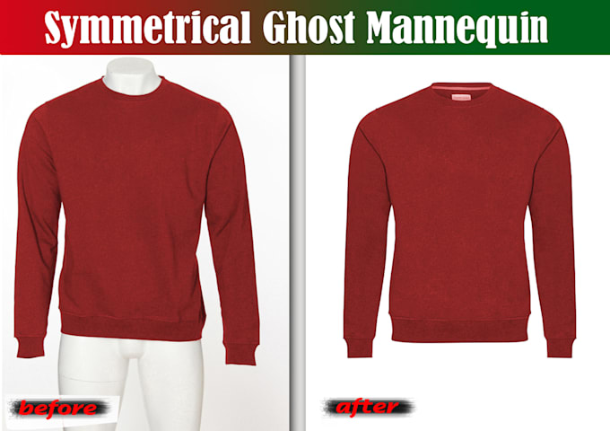 create ghost mannequin symmetrical neck joint