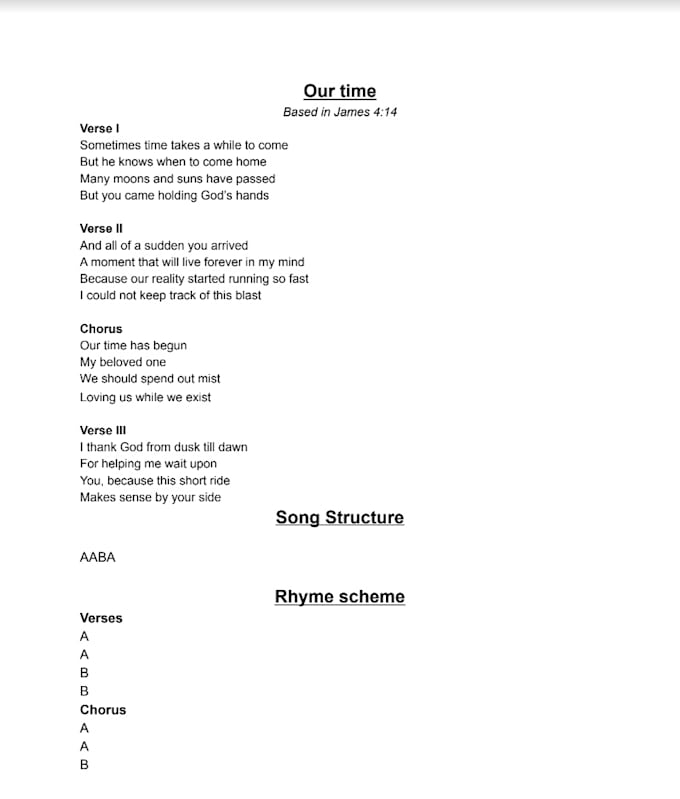 write christian songs about love in english or spanish