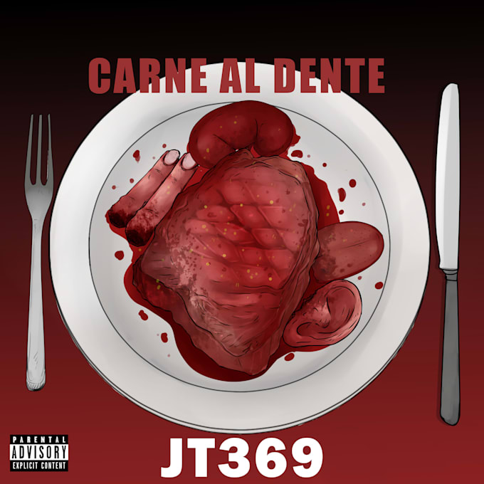 create nsfw and gore style album cover artwork