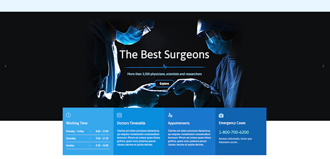 design a professional medical and healthcare website
