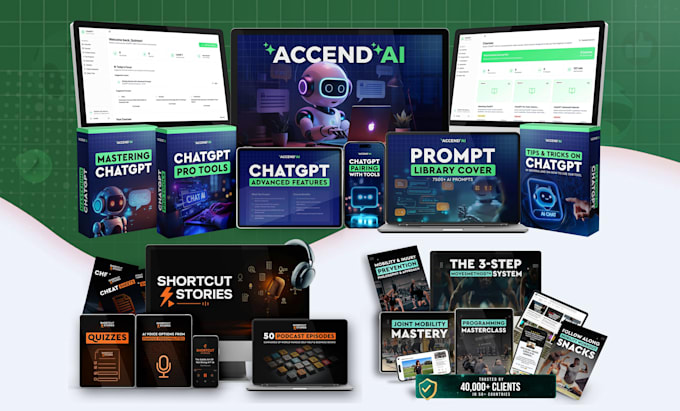 design online course mockup and digital product bundle