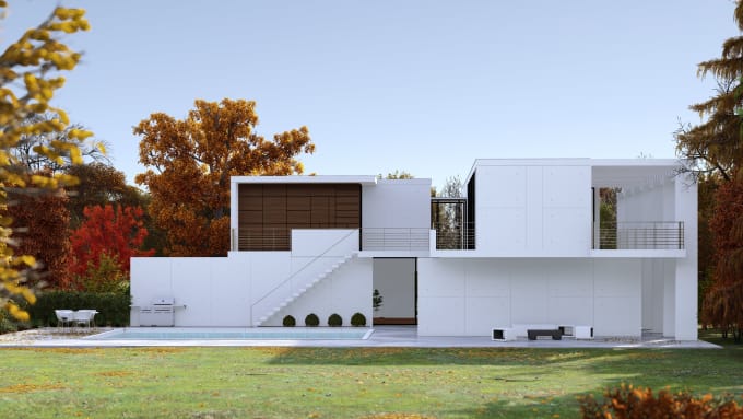 make 3d exterior design, floor plans and interior design