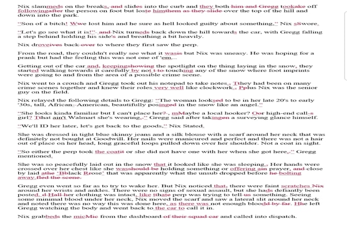 line edit your fiction and thriller novel