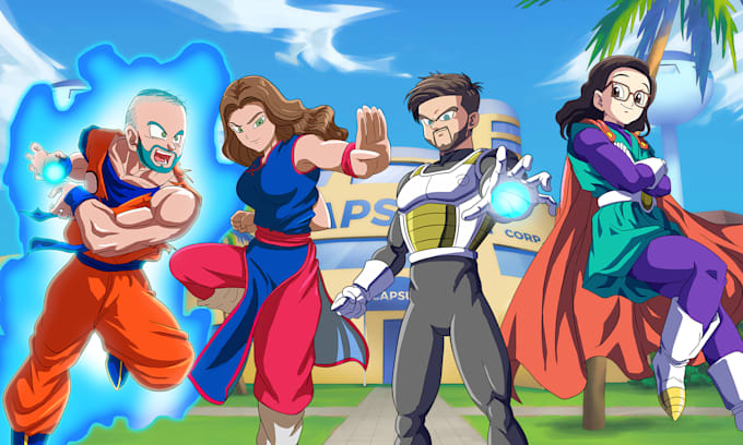 draw custom illustration in dragon ball style for your oc, avatar, and pfp