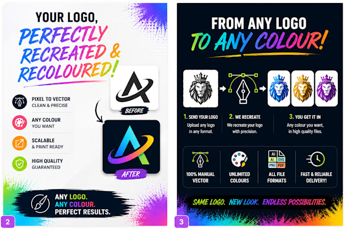 manually vector trace your logo to ai, svg, eps, PDF, png