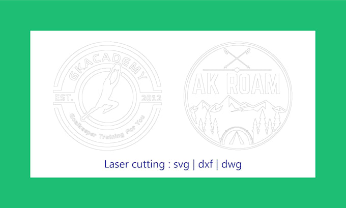 provide laser cutting, laser engraving, dxf, svg,  vector line art, cut contour