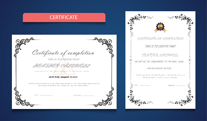 do an award certificate, gift certificate, professional certificate design