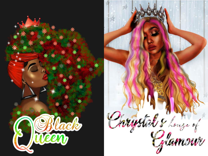 do african american illustrations for t shirts, logo designs