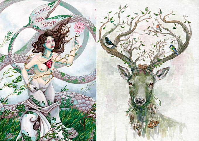 create hand drawn fantasy creatures and characters