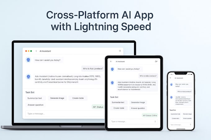 develop fast ai websites and apps with chatbots and API integration