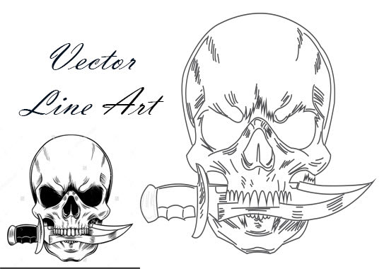do any pixel to vector line art illustration drawing