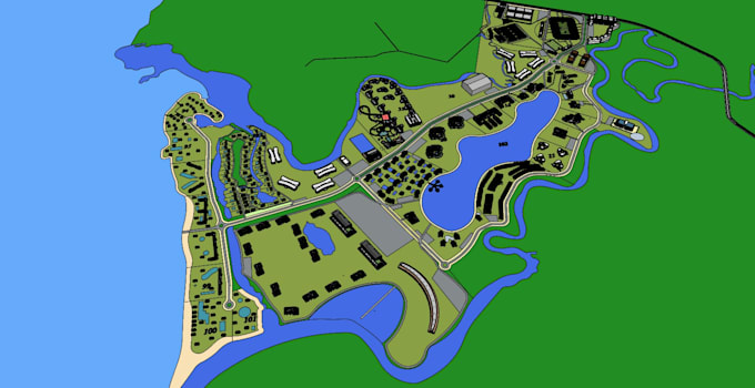 3d render architectural site plan and real estate plan