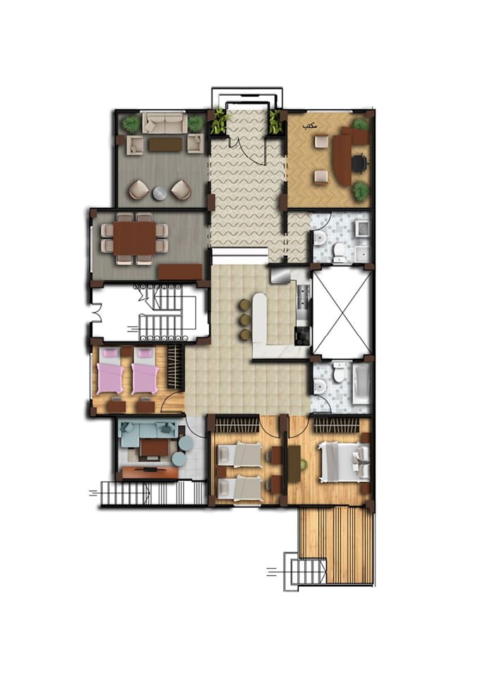 make 2d floor plan rendering
