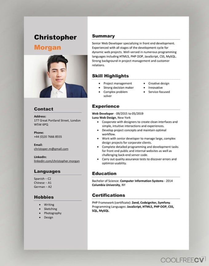 Create your cv and resume of international standard by M7ammarr | Fiverr